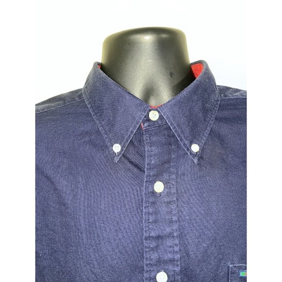 Alexander Julian Colours Dress Shirt Short Sleeve Mens XL Blue Collared Cotton - Picture 2 of 6